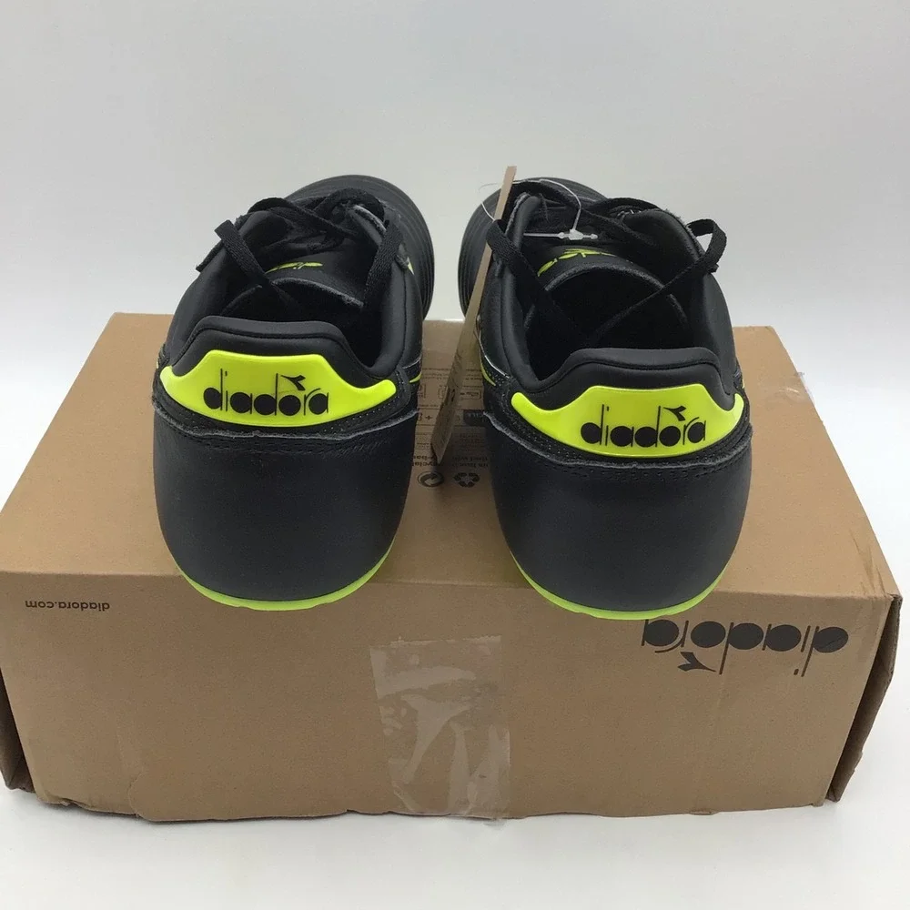 Diadora Brasil Icon LT+ LP12 Mens Soccer Cleats Black Neon Yellow Size 10 NEW